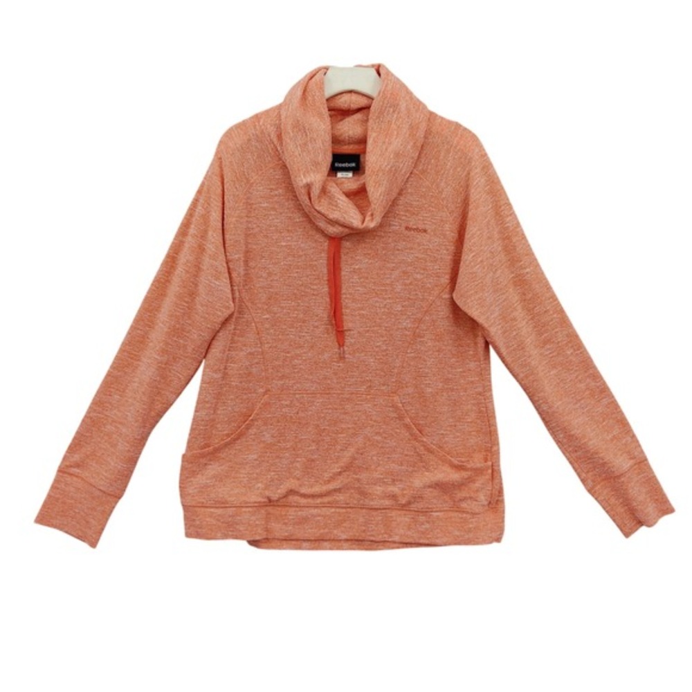 Reebok Womens Cozy Athleisure Sporty Cowl Neck Pullover XXL Orange Heather Soft